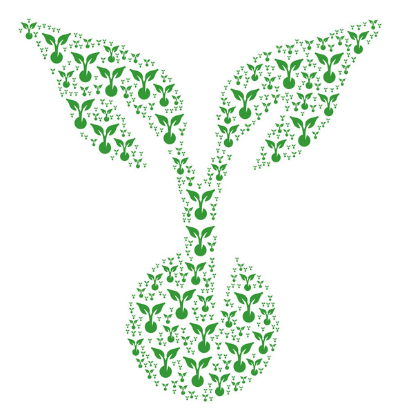 Seed Sprout Icon Composition - Vetor, Imagem