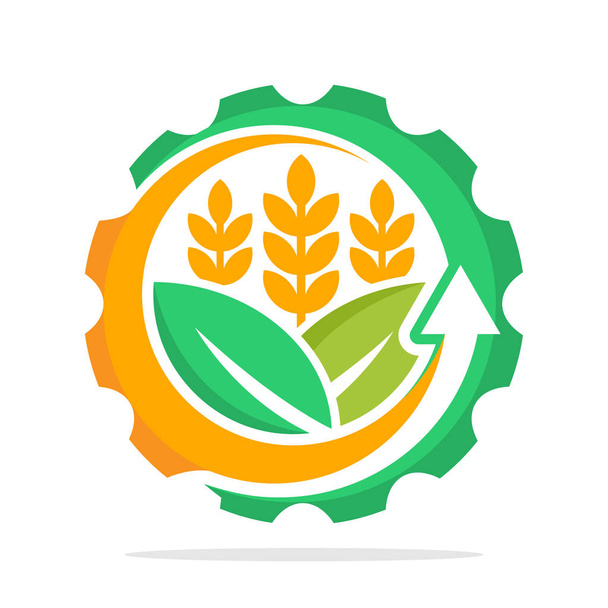 εικονίδιο με το λογότυπο με την έννοια της αυξάνοντας το εμπόρευμα της παραγωγής τροφίμων - Διάνυσμα, εικόνα