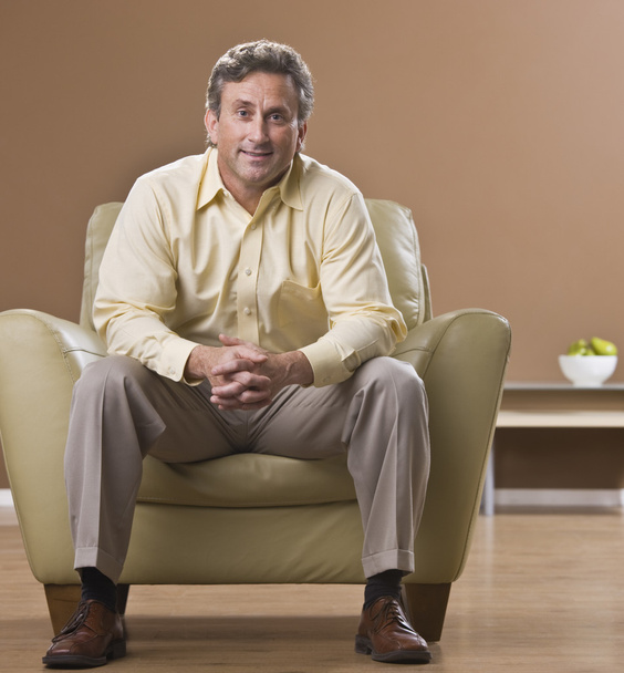 Man Sitting in Living Room - Photo, Image
