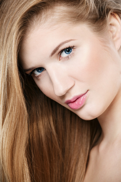 Portrait of a beautiful blonde up close - Photo, image