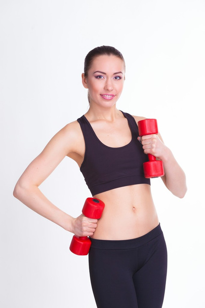 woman with dumbbells - Photo, Image