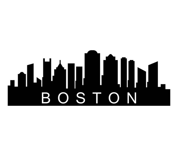 skyline de Boston sobre fondo blanco
 - Vector, Imagen