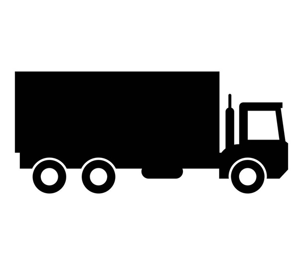 ikona kamionu na bílém pozadí - Vektor, obrázek