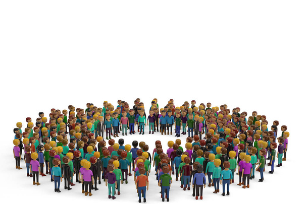 Люди як коло ізольовані на білому тлі. 3D ілюстрація
 - Фото, зображення