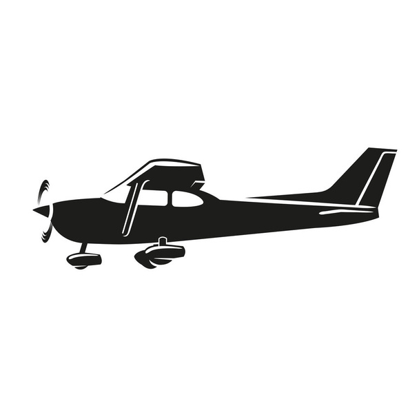 Small plane vector illustration. Single engine propelled aircraft. - Вектор,изображение