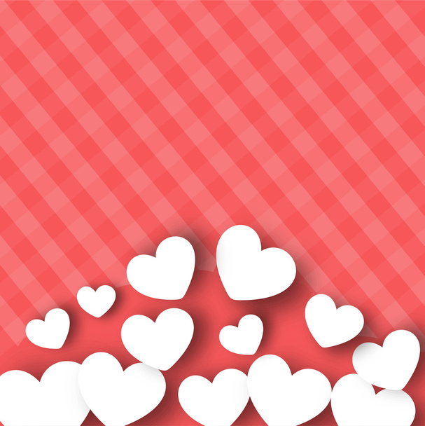 Valentines Day greeting card or gift card with white paper heart - Vector, Image