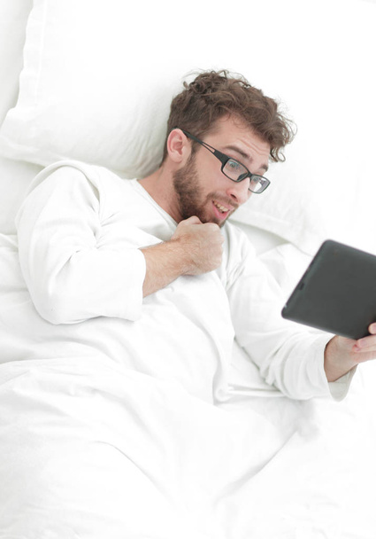background image . modern man with digital tablet - Foto, afbeelding