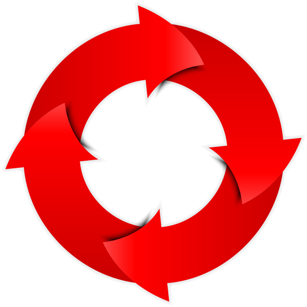 Vector red arrows circle - Vector, imagen