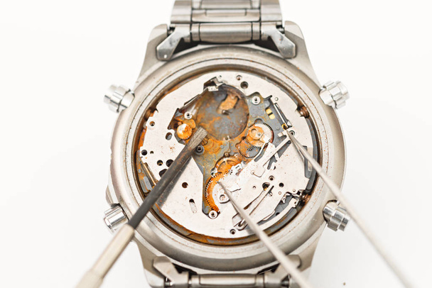 Clock with rusty machinery - Photo, Image