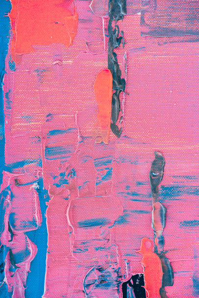 ピンクのオイル ペイント ブラシ ストロークと抽象的な背景  - 写真・画像