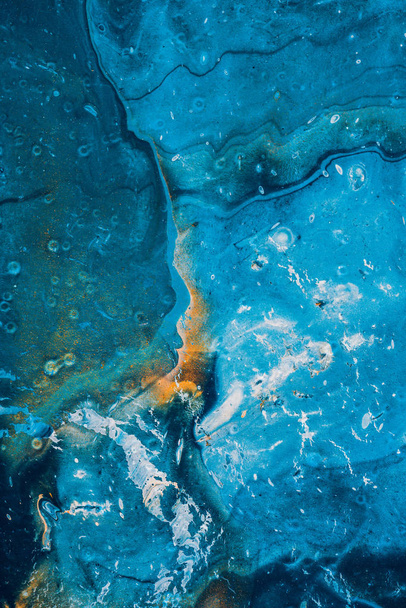 abstract blue wallpaper with oil paint  - Φωτογραφία, εικόνα
