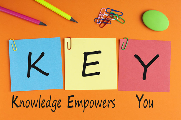 Knowledge Empowers You KEY Concept - Foto, Imagem