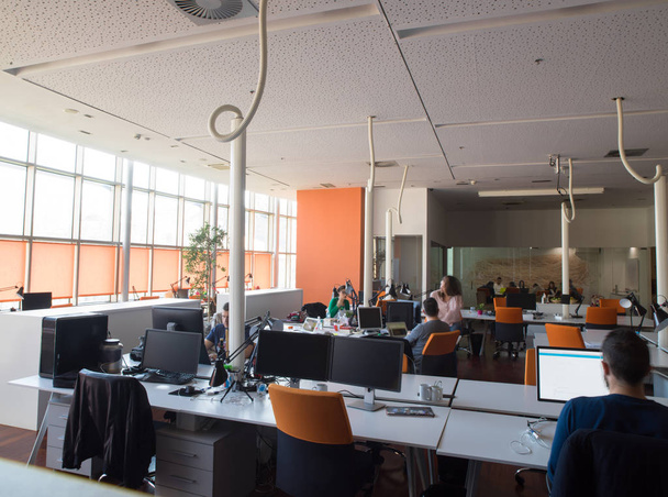 Group of Startup business people working everyday job at busy coworking office space - Photo, image