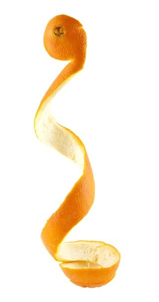 φλούδα πορτοκαλιού που απομονώνονται σε λευκό φόντο - Φωτογραφία, εικόνα