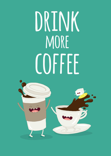 drink ore coffee  vector illustration - Wektor, obraz
