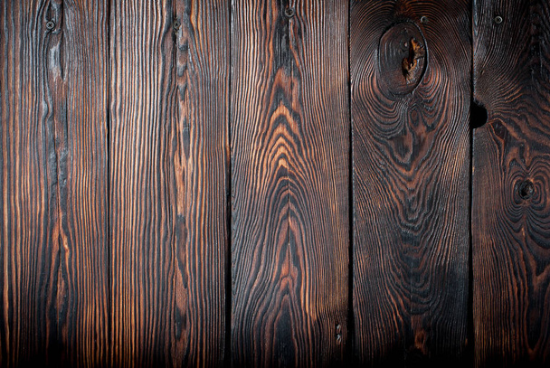 Natural dark brown vintage wooden background - Fotoğraf, Görsel