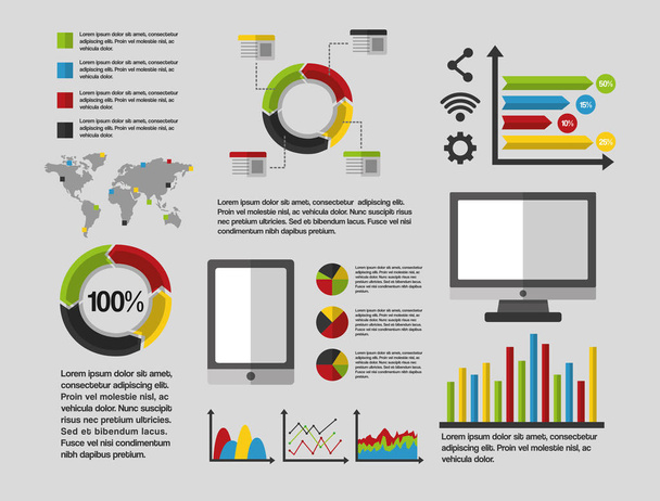 statistics data business - Vector, imagen