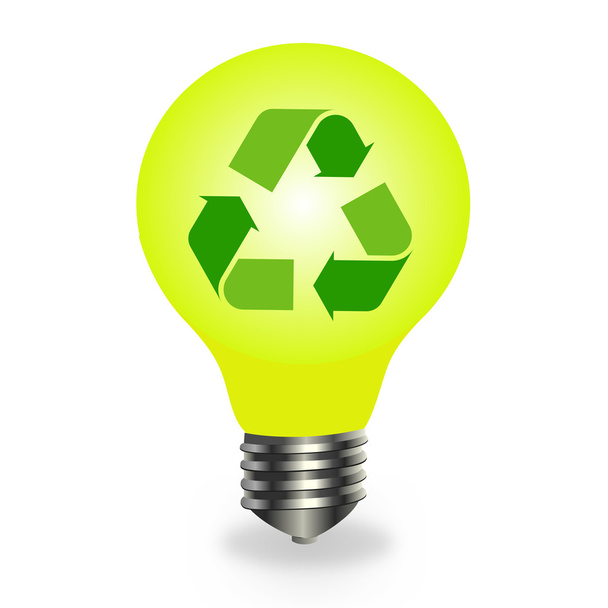 Recycler le symbole dans une ampoule - Vecteur, image
