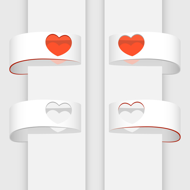 Vector banners with hearts. - Vector, Image