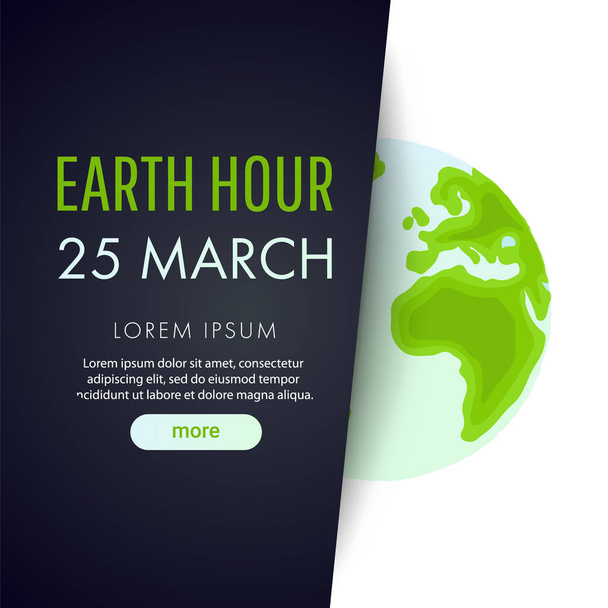 Illustration of Earth hour. 25 march - Vector, Image