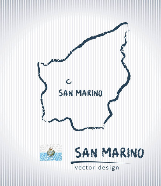 Карта векторного рисунка Сан-Марино на белом фоне
 - Вектор,изображение