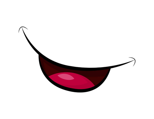 lengua de dibujos animados sonrisa simple aislado sobre fondo blanco
 - Vector, imagen