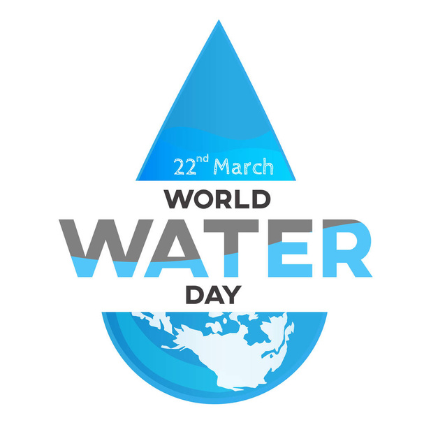 fondo blanco del día mundial del agua, tarjeta de felicitación o cartel para la campaña ahorrar agua
 - Vector, imagen