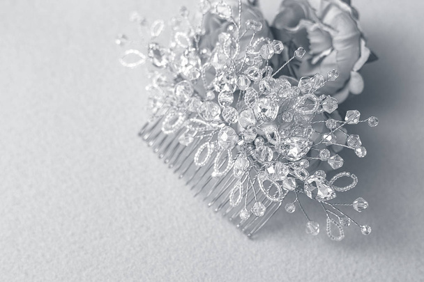 Wedding hair jewelry, crystal and rhinestone comb - Photo, Image