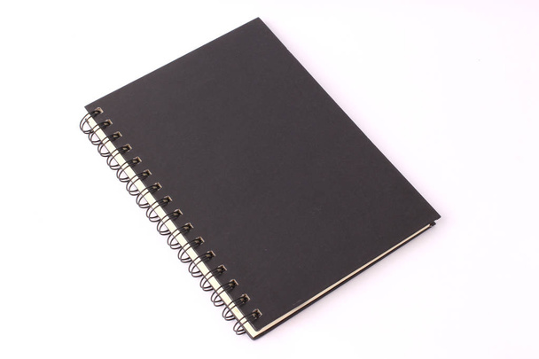 black notebook cover isolated on white - Photo, Image