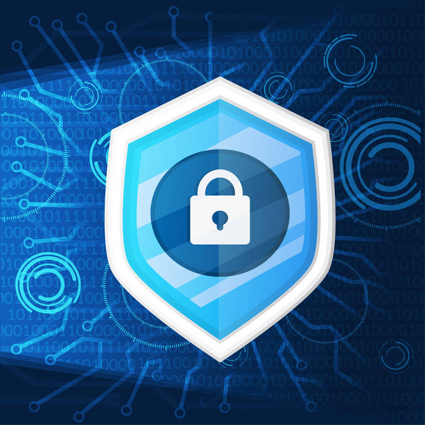 cyber security and shield key iconbackground graphic vector illustrations - Vector, Image