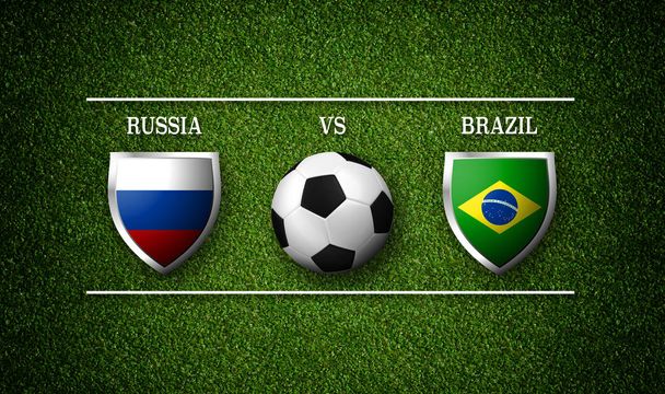 Spielplan Fußball, Russland gegen Brasilien - Foto, Bild