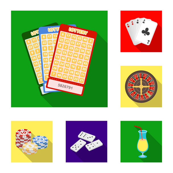 Casino and gambling flat icons in set collection for design. Casino and equipment vector symbol stock web illustration. - Vector, Image