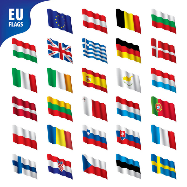 flags of the european union - Vector, Image