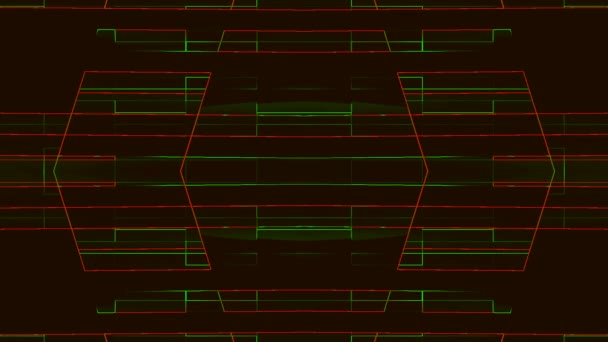 Donkerrood geanimeerde patroon achtergrond met Caleidoscoop effect computer rendering - Video