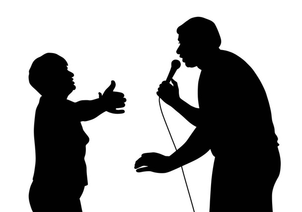 Chanteur masculin et son fan de longue date
 - Vecteur, image