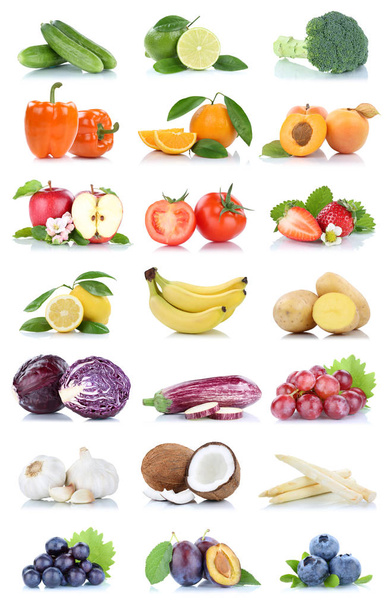 Колекція фруктів та овочів ізольовані яблучні лимони
 - Фото, зображення