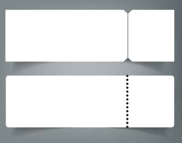 Set of Blank event concert ticket mockup template. Concert, party or festival ticket design template. - Vetor, Imagem