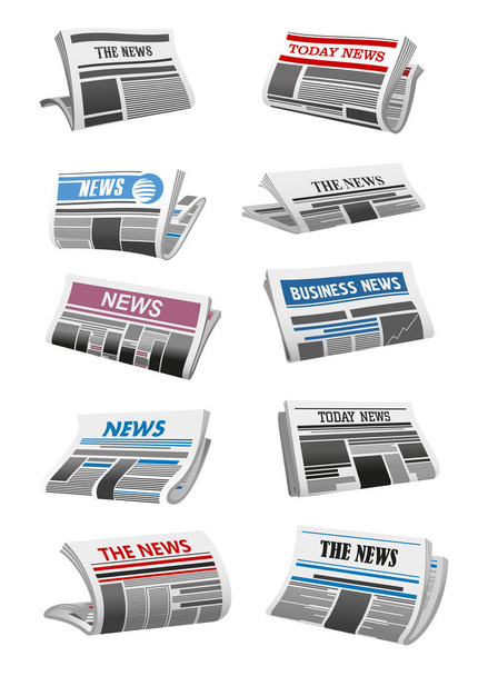 Newspaper 3d icon of folded news paper sheet - Vector, Image