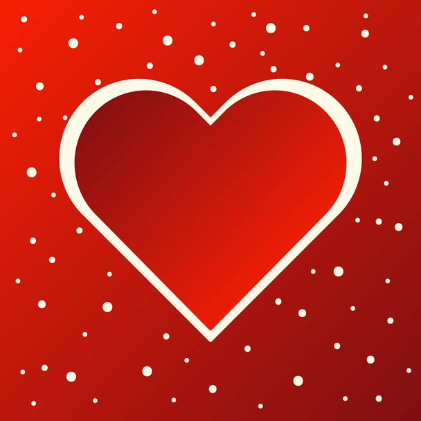 Ρομαντικό Κόκκινο καρδιά σε κόκκινο φόντο σχεδιασμό εικονογράφηση διάνυσμα για ημέρα του Αγίου Βαλεντίνου, γαμήλια κάρτα, αγάπη καρέ  - Διάνυσμα, εικόνα