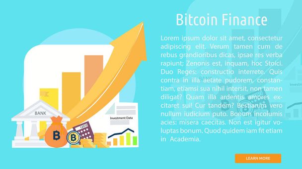 Bitcoin pénzügyi fogalmi Banner - Vektor, kép