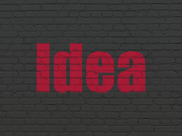 Marketing concept: Idea on wall background - Фото, изображение