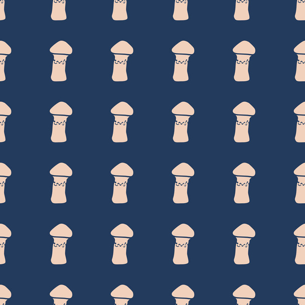 Mushrooms vector illustration on a seamless pattern background - Vetor, Imagem