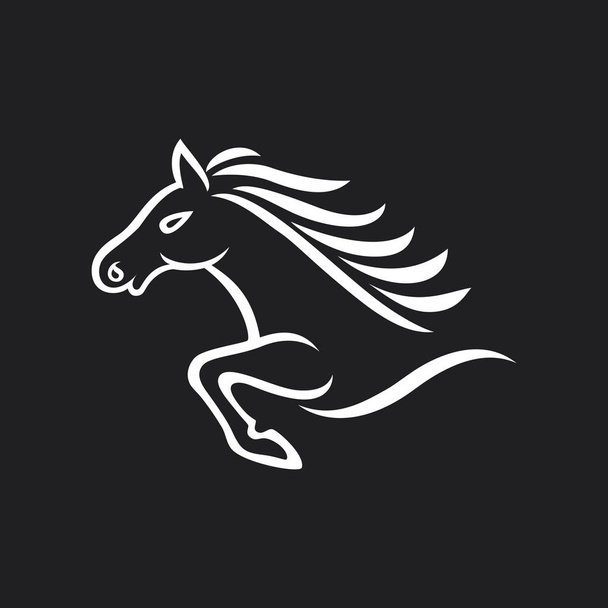 Mascot horse on black background - Vector, Image