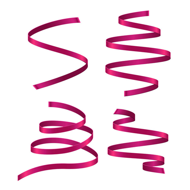 Набір легких рожевих кьорлінг-потоків на білому тлі
 - Вектор, зображення