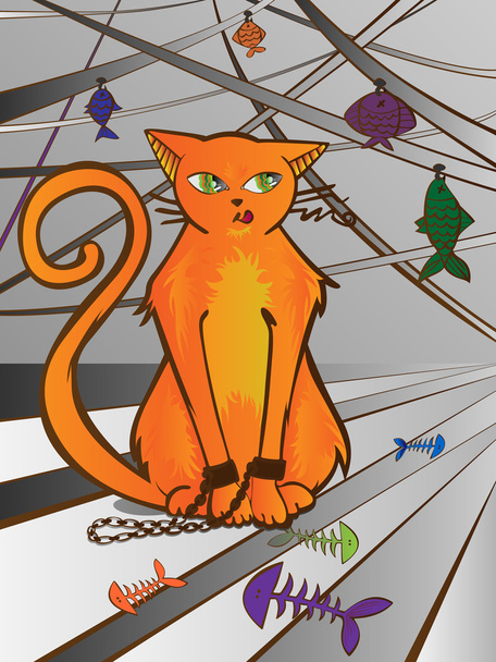 Gato rojo codicioso
 - Vector, imagen