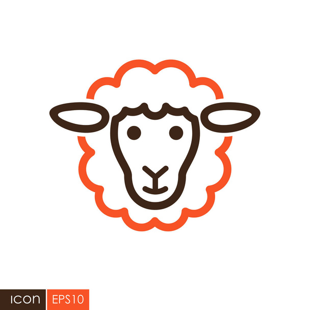 Sheep vector icon. Animal head - Vector, Image