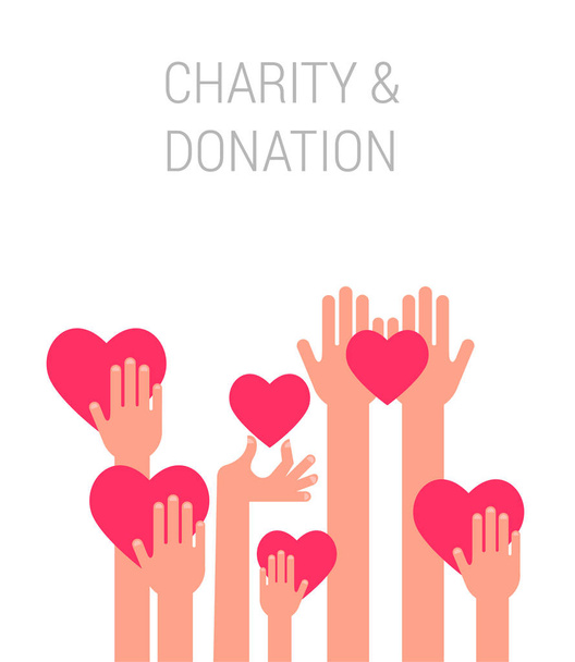 Charity, Geben und Spenden Plakatvorlage - Vektor, Bild