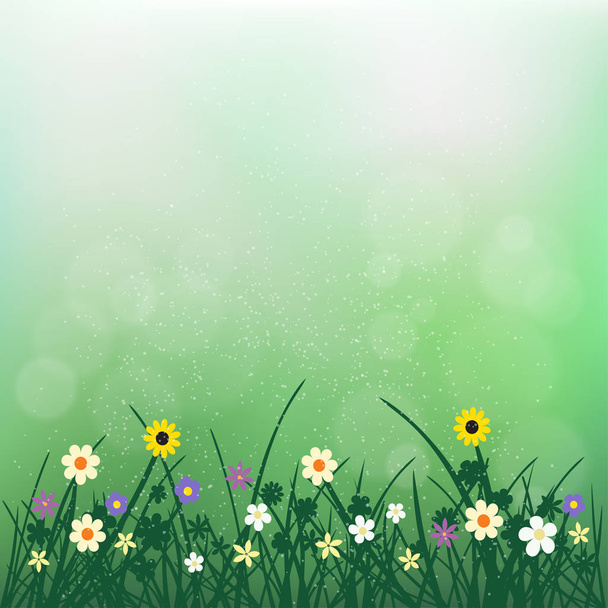 рослина з квітами природи на розмитому зеленому боке
 - Вектор, зображення