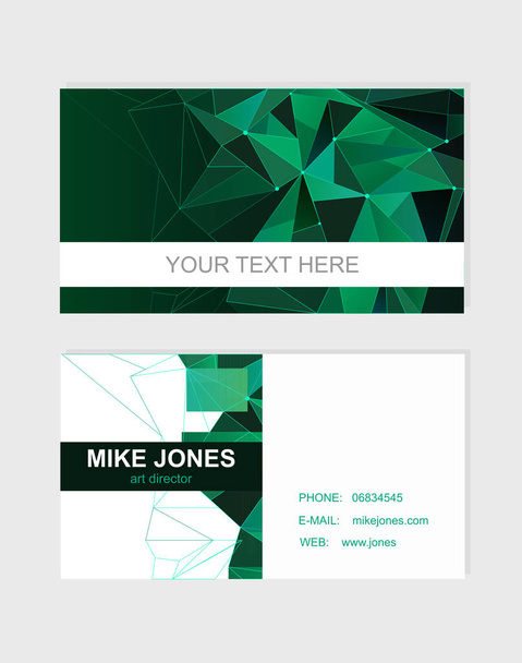 Vectorillustratie van kleurrijke groene stijlvolle visitekaartje sjabloonontwerp met plaats voor tekst. - Vector, afbeelding