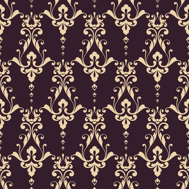Seamless damask pattern. Ornamental background with lace elegant pattern. - Vector, Image